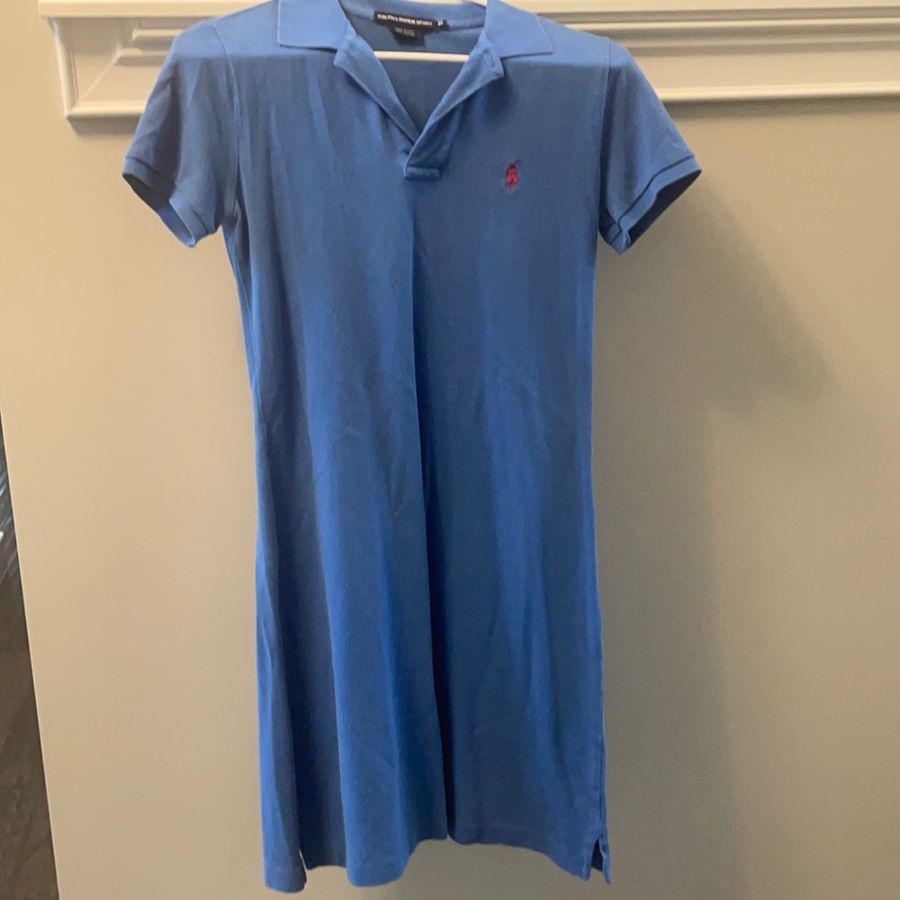 Good condition light blue Polo Ralph Lauren dress with pink pony
